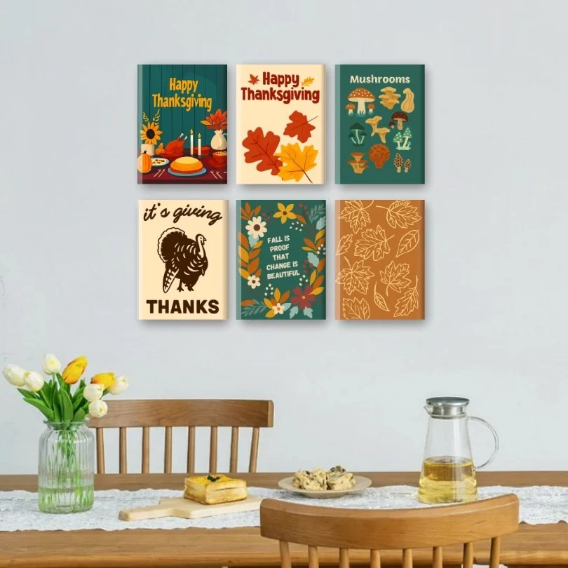 6 Mini Paintings - Autumn & Thanksgiving Set - Image 2