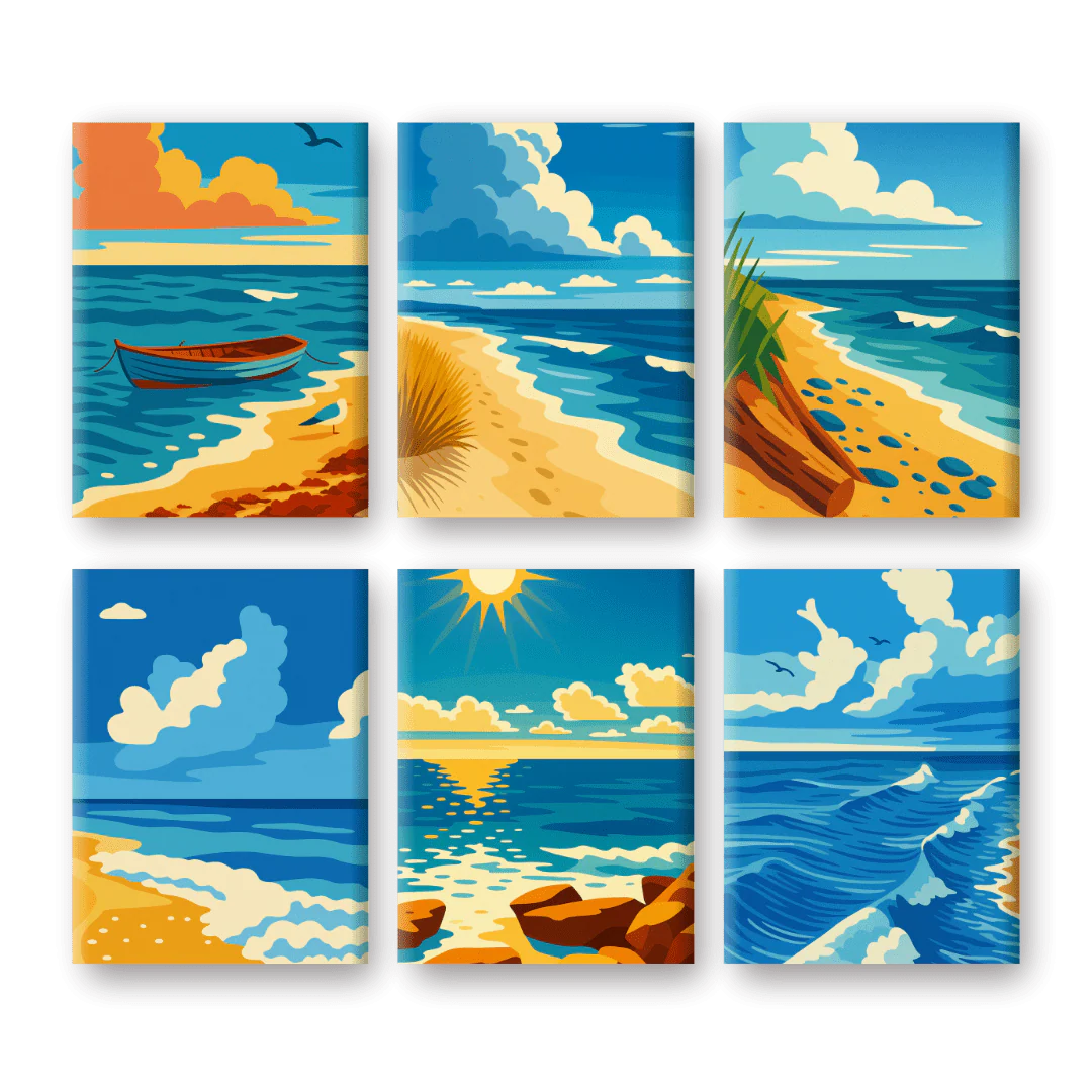 6 Mini Paintings - Seashore Set