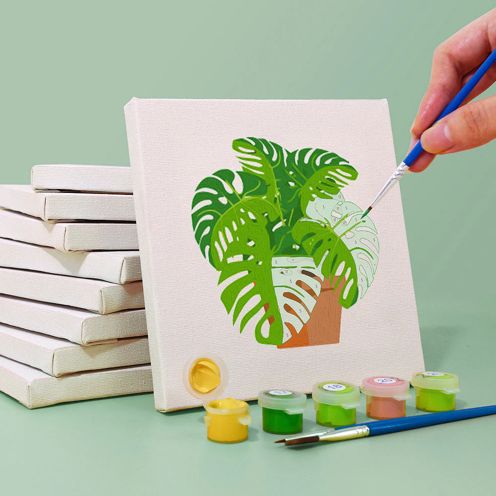 9 Mini Paintings – Indoor Plants Set | Paint by Numbers - Image 2