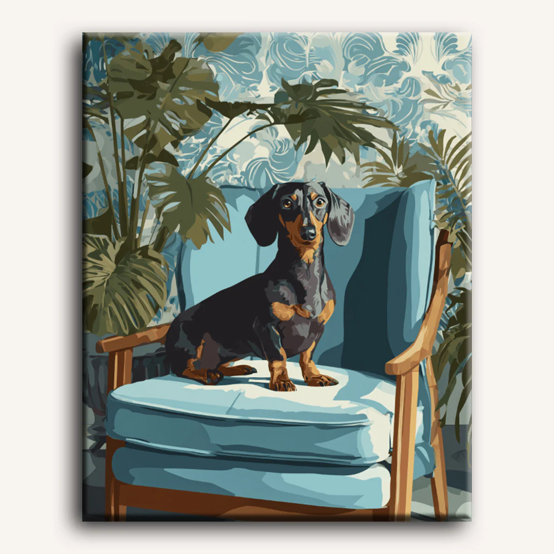 A posing Dachshund | Paint by Number - Image 2