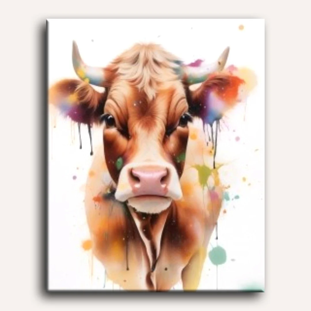 Brown Cow | Paint by Numbers - Image 2