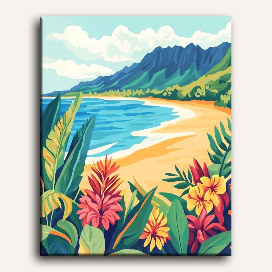 Colorful Beach Landscape | Paint by Numbers - Image 2