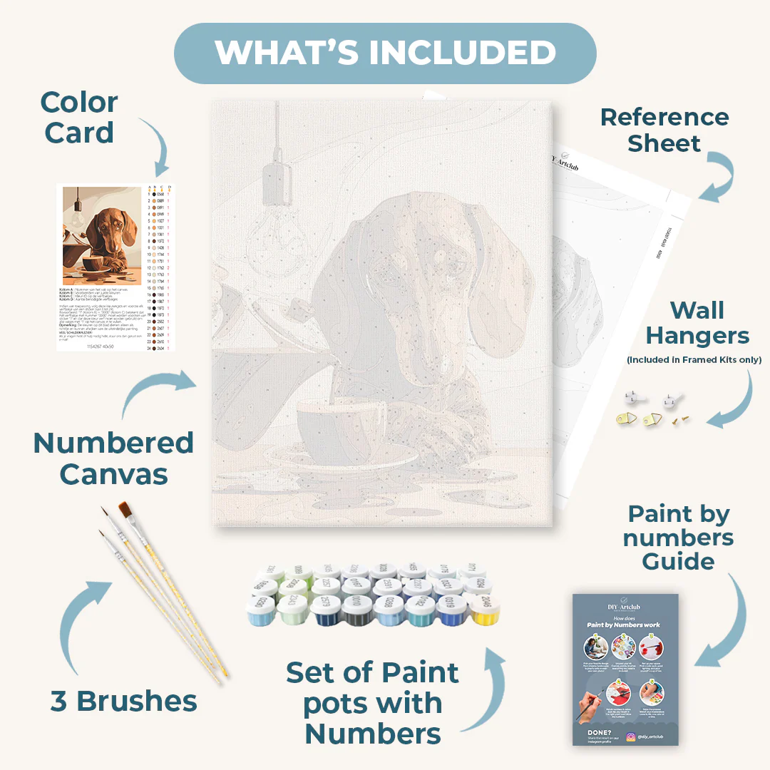 Dachshund Brew | Paint by Number - Image 3
