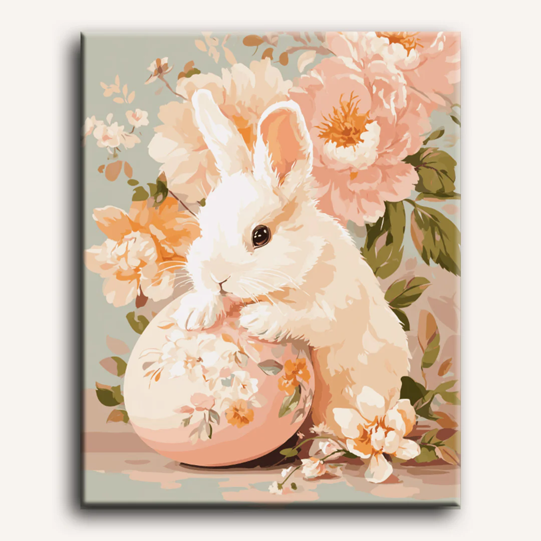 Floral bunny | Paint by Number - Image 2