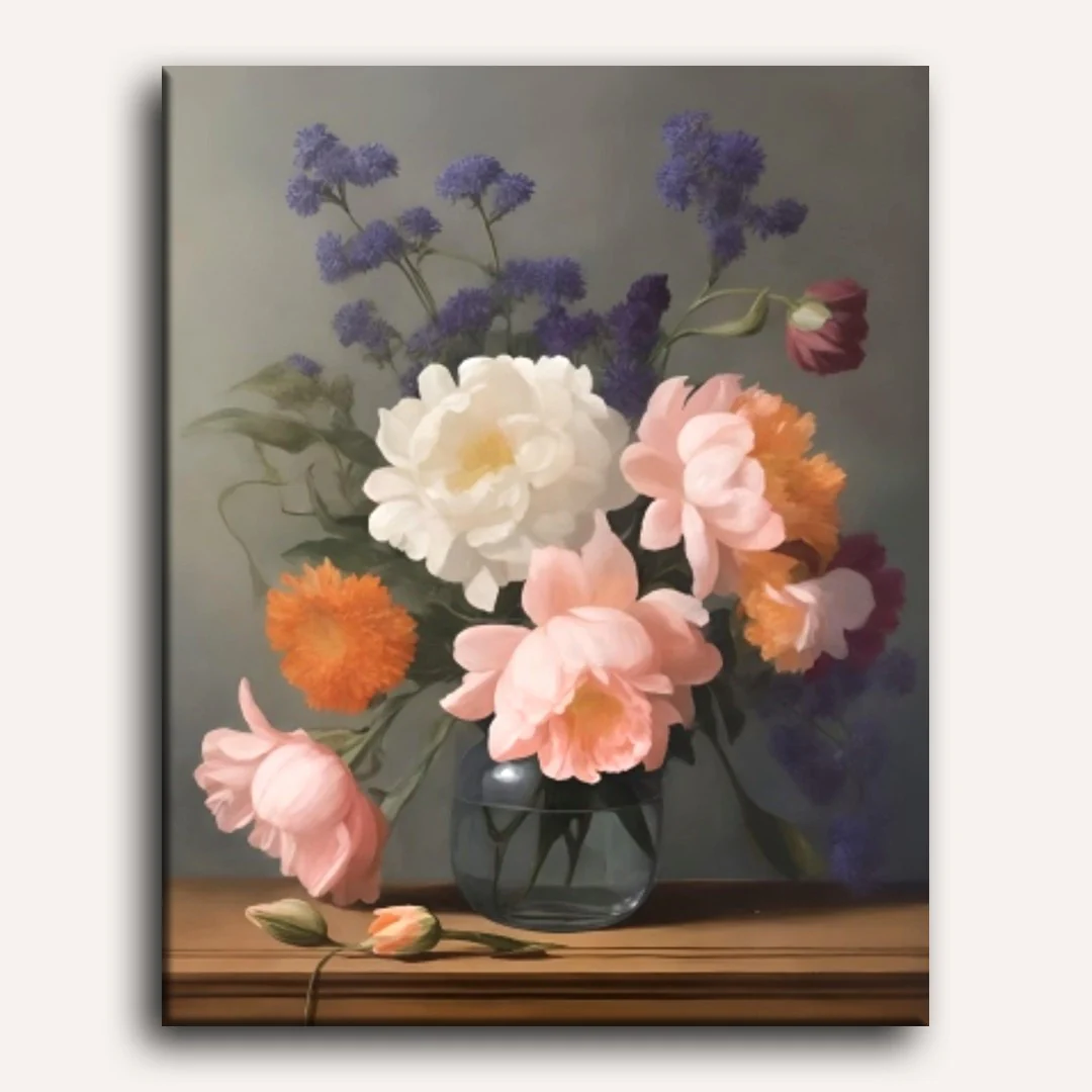 Fresh Flowers in a Vase | Paint by Numbers - Image 2