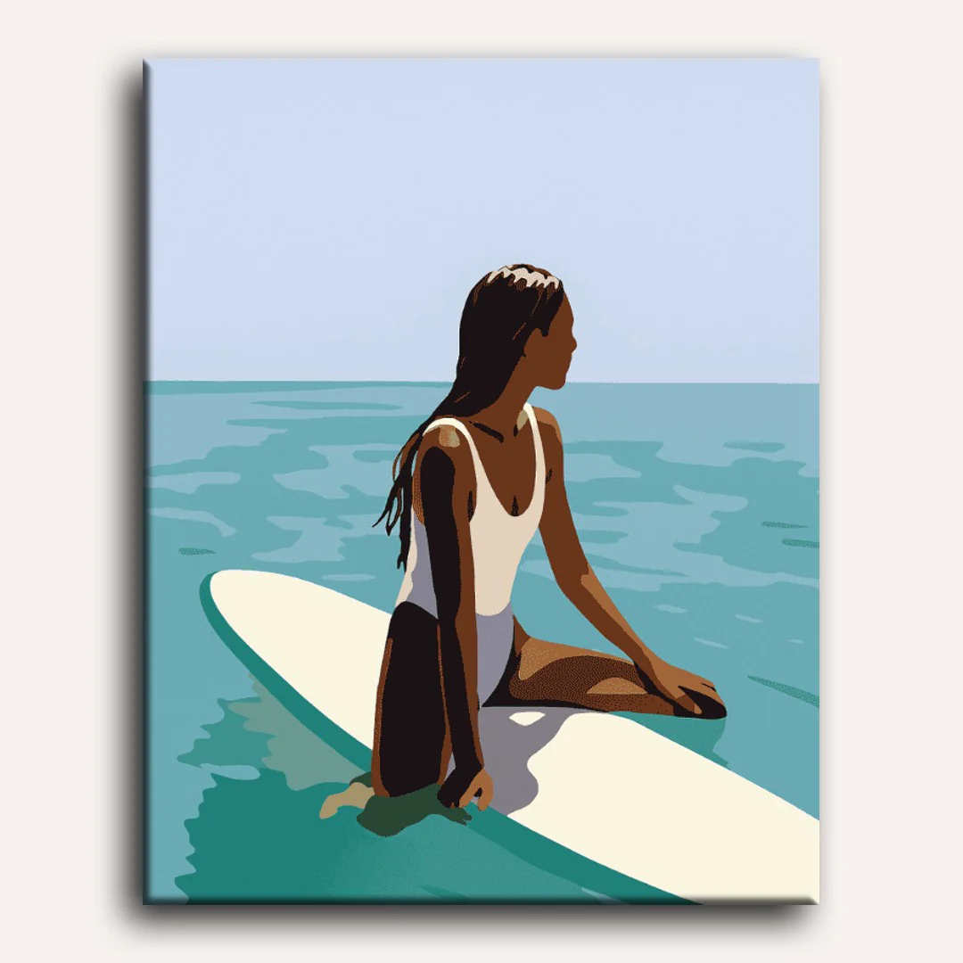 Lady on the surfboard | Paint by Number - Image 2