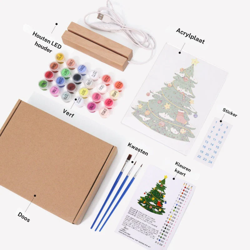 Paint by Numbers Christmas Lamp | Christmas Tree - Image 6